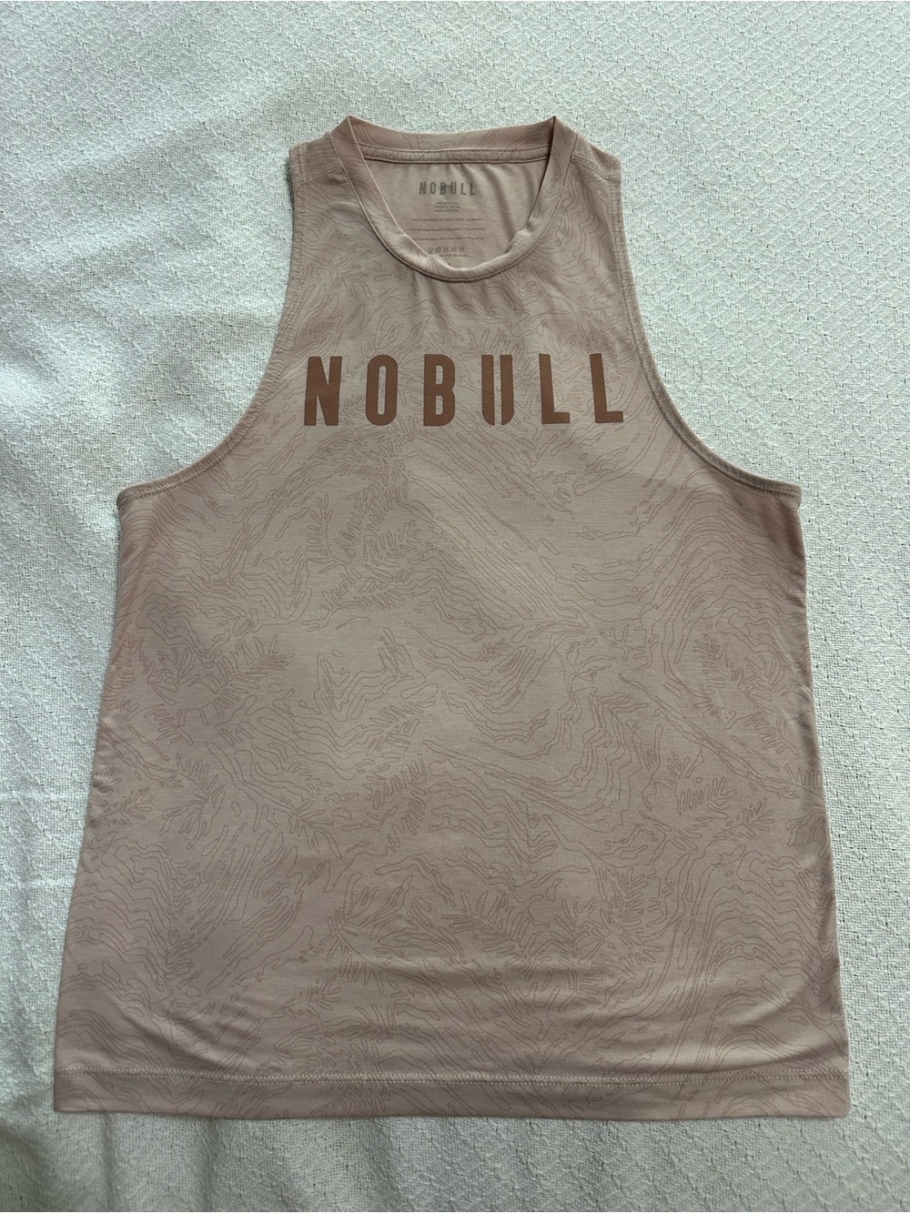 NOBULL women’s Tank Top in Dusty Rose with Brown Logo XS